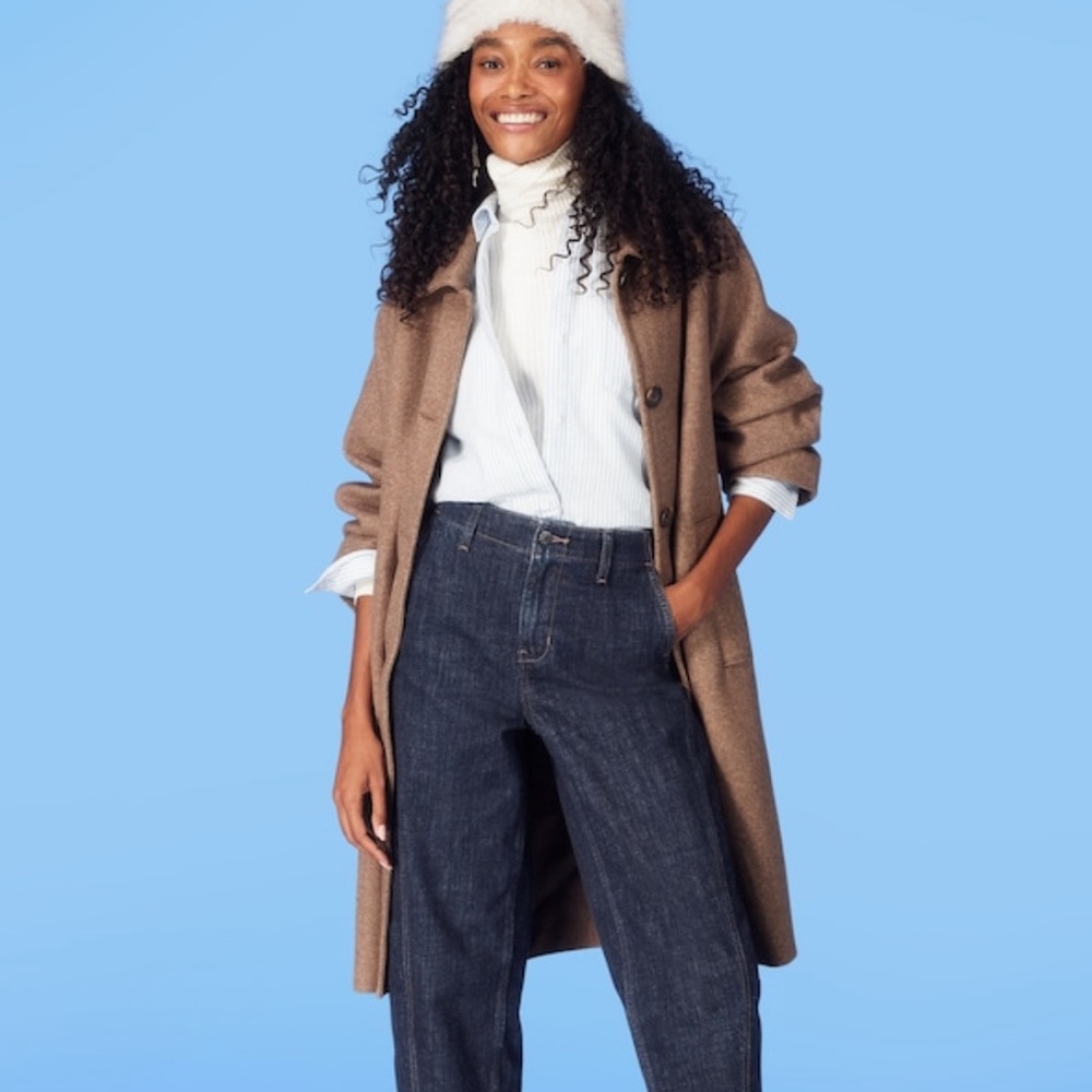 NWT Old Navy Relaxed Button Front Mac Coat